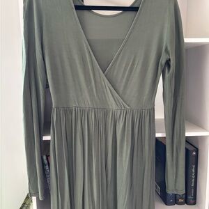 Elegant Olive Green Dress